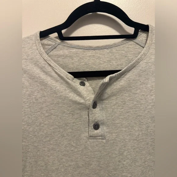 Lululemon Men’s Small 1/4 Button Up Cotton Jersey T Shirt Grey - Picture 4 of 8